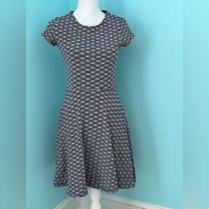 Leota Black and White Patterned Dress